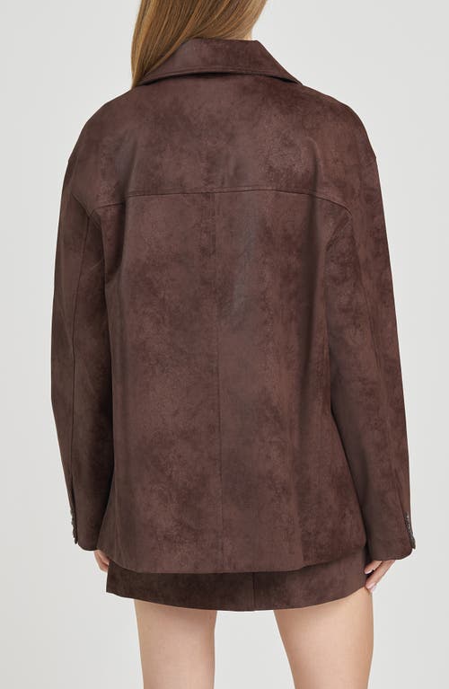 Wayf Rita Faux Suede Jacket In Brown