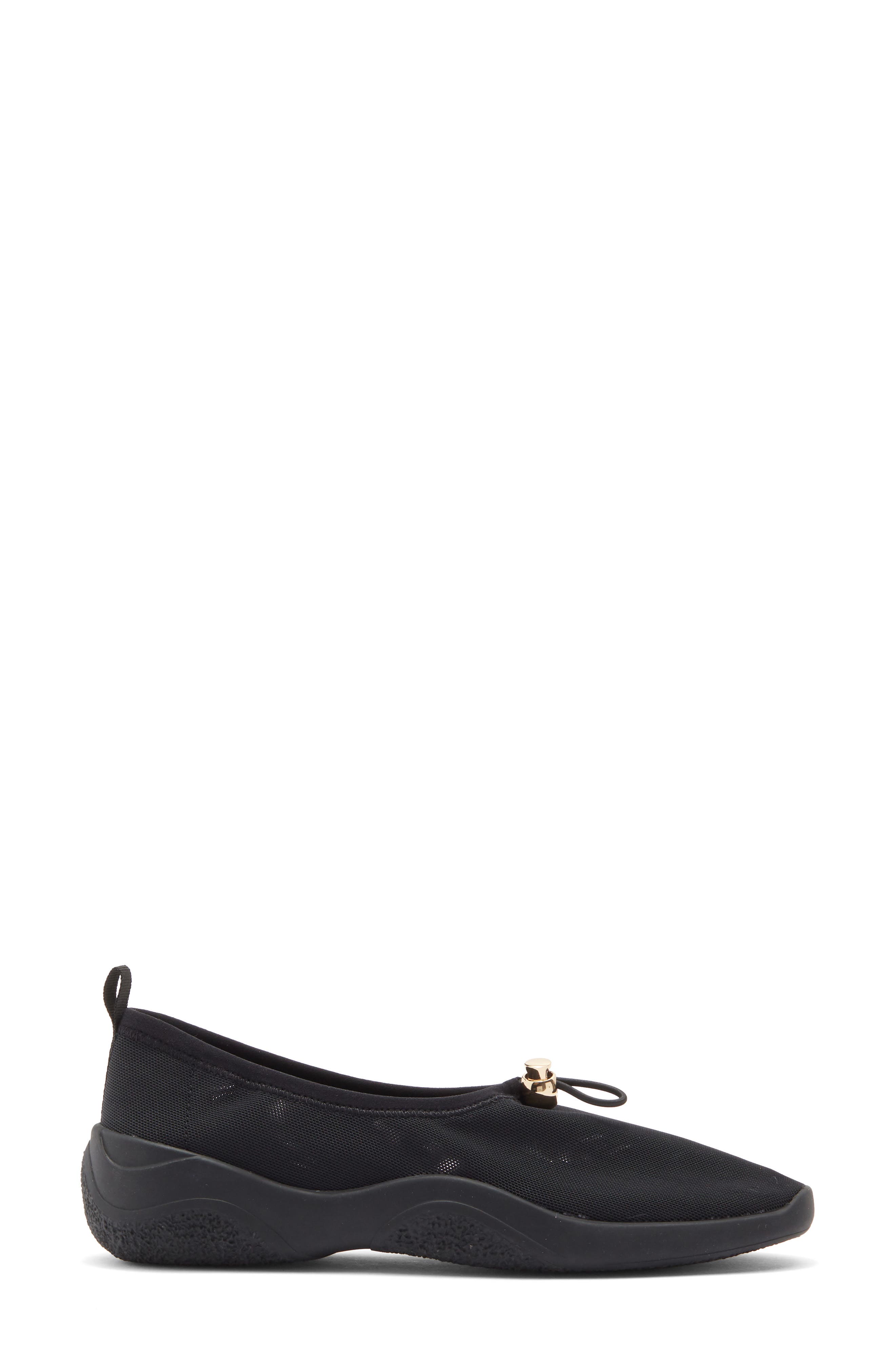Loeffler Randall Raina Stretch Knit Flat, Alternate, color, Black