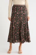 MAX STUDIO Floral Georgette Godet Maxi Skirt
