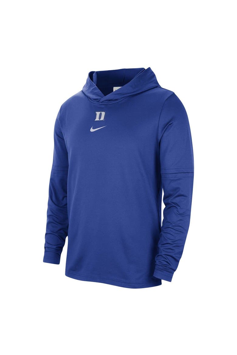 Men's Nike Royal Duke Blue Devils Player Hoodie Long Sleeve Performance Top, Alternate, color, Royal