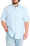 Synrgy by DXL Big & Tall Geometric Print Microfiber Sport Shirt