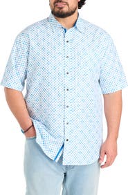 Synrgy by DXL Big & Tall Geometric Print Microfiber Sport Shirt