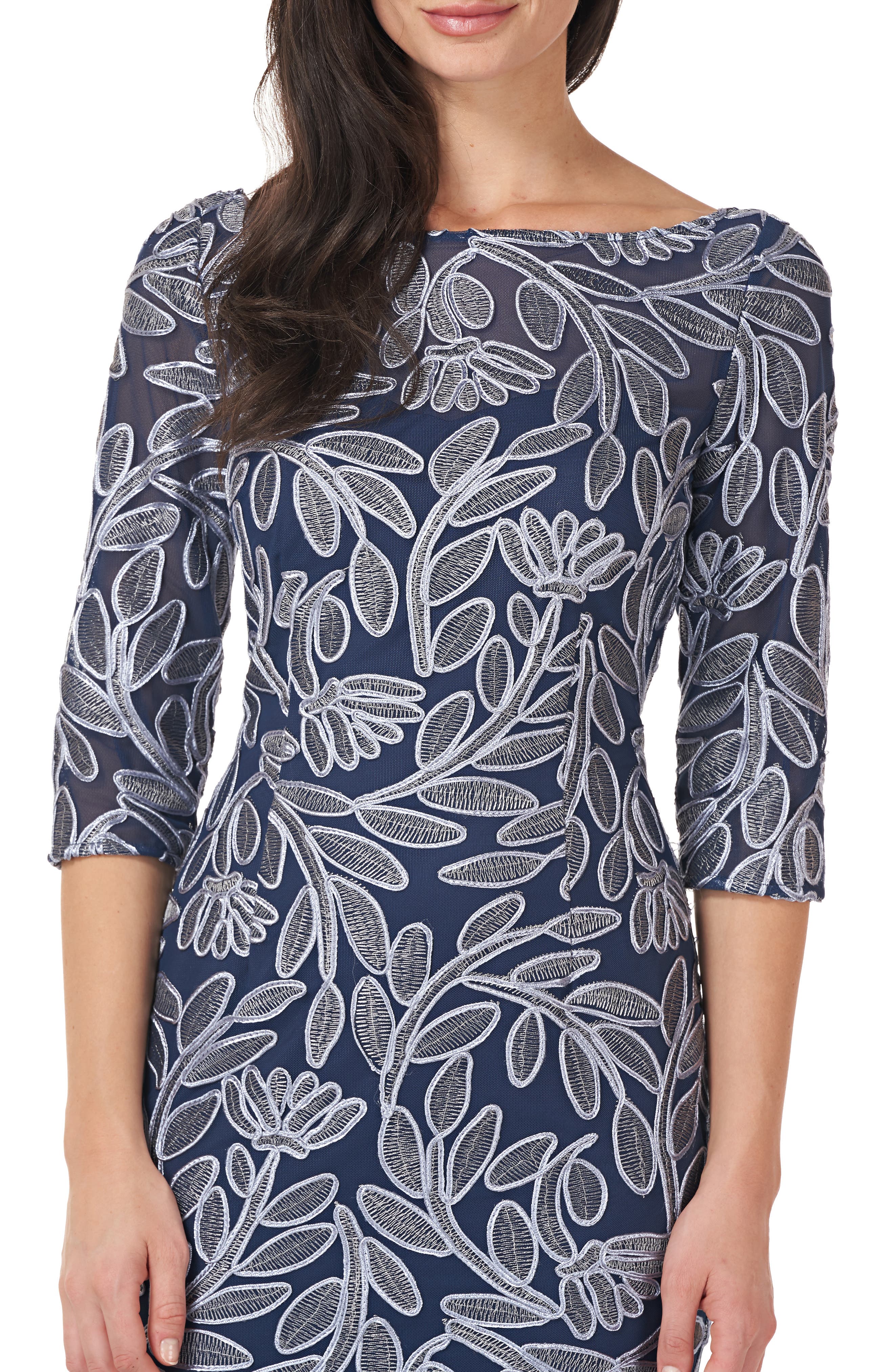 JS Collections Floral Embroidered Cocktail Sheath (Women) | Nordstrom