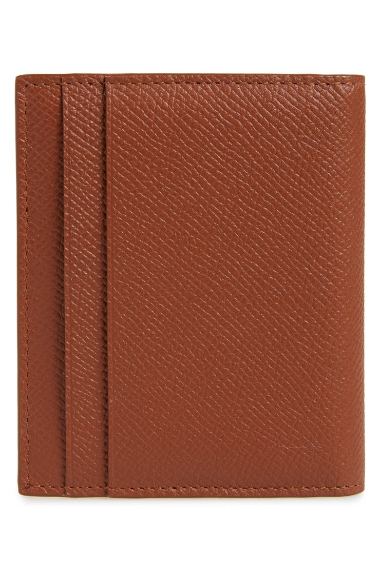 Double Gancio Tall Leather Wallet, Alternate, color, NEW COGNAC