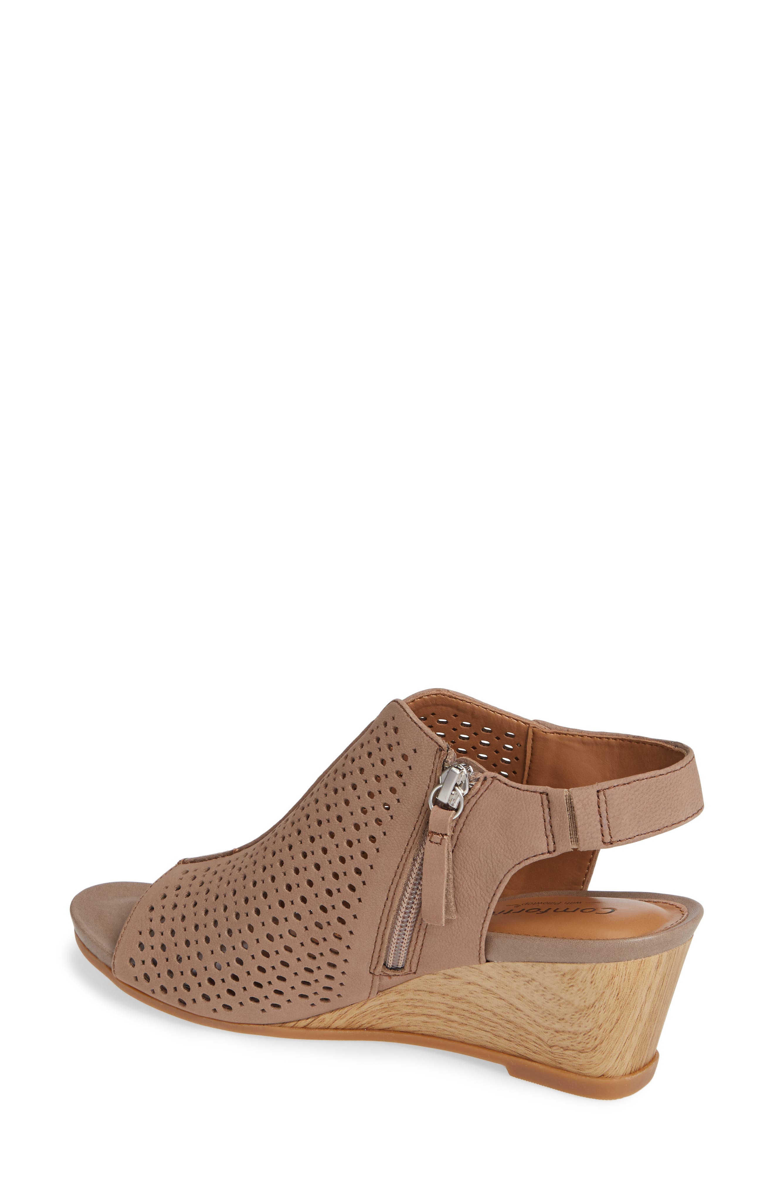 Skylyn Wedge Sandal, Alternate, color, GREY NUBUCK LEATHER