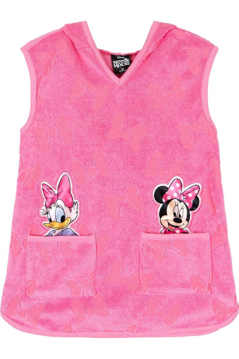Minnie Mouse Hooded Swimwear Cover Up, Alternate, color, Minnie Daisy Pink