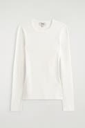 COS Slim Ribbed Cotton Long-Sleeved Top