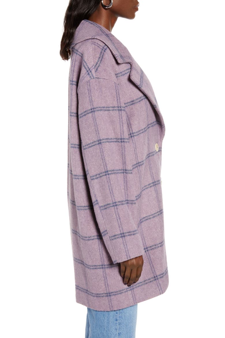 Plaid Flannel Coat, Alternate, color, PURPLE/ BLUE PLAID