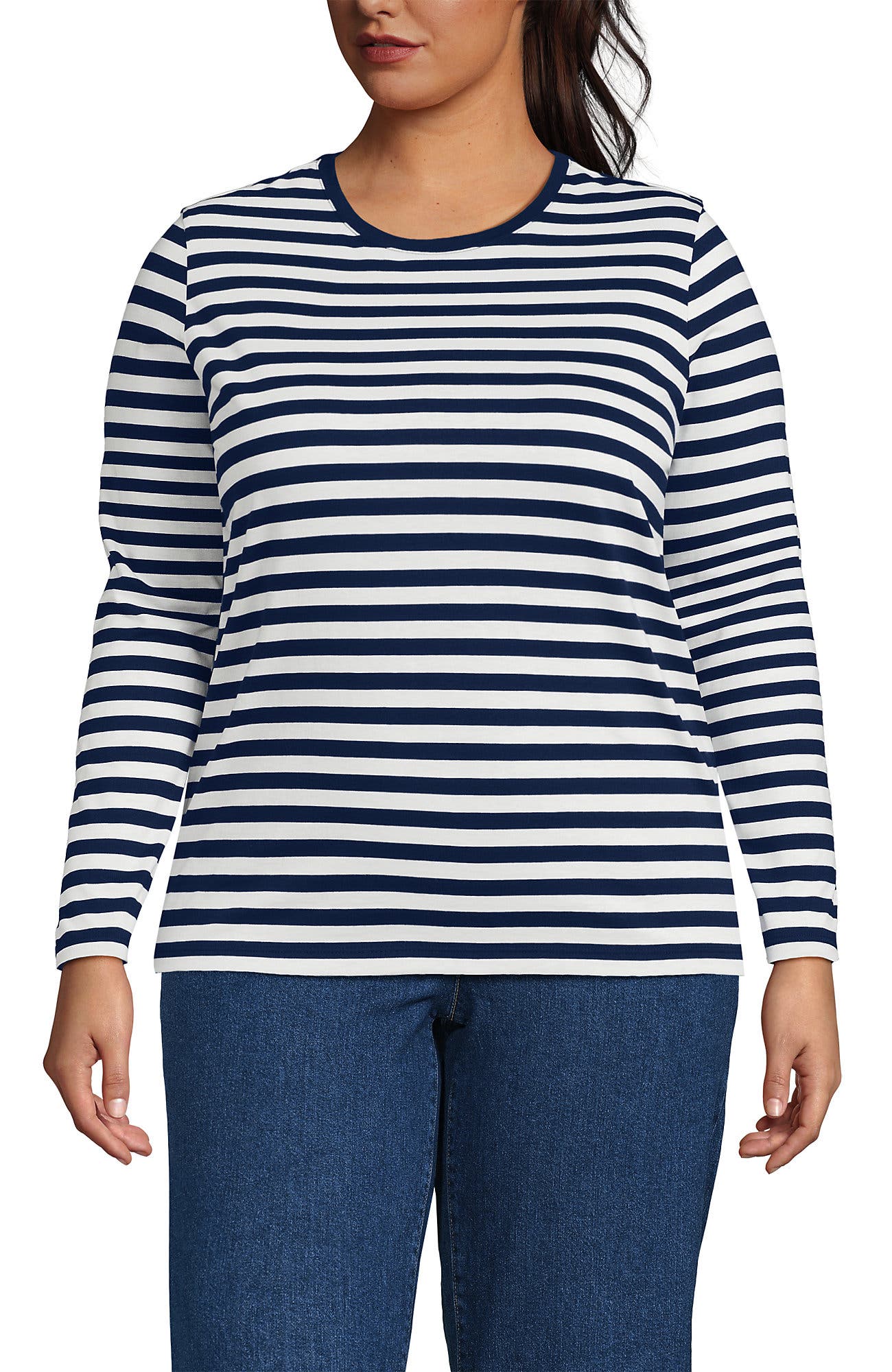 selected Deep Sea Navy Even Stripe