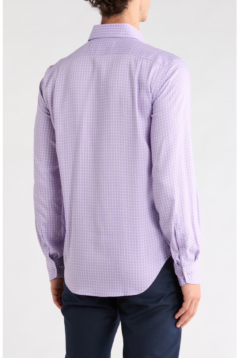 Trim Fit Check Dress Shirt, Alternate, color, ORCHID