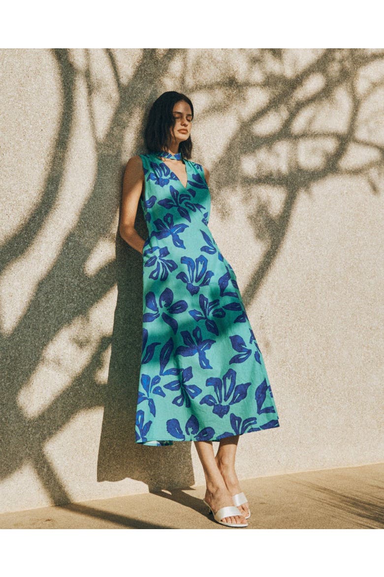 "Tropical Bliss" Maxi Vacation Dress, Alternate, color, Blue