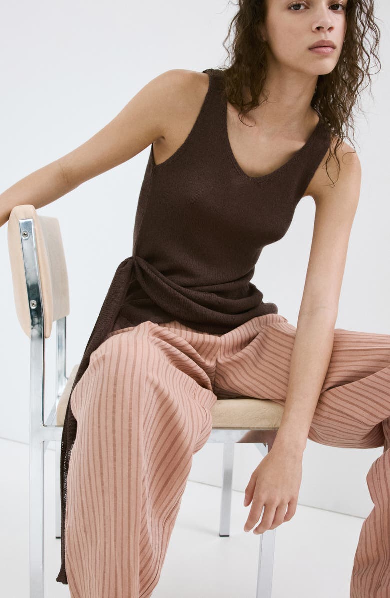 MANGO Asymmetric Drape Sash Knit Top, Alternate, color, 