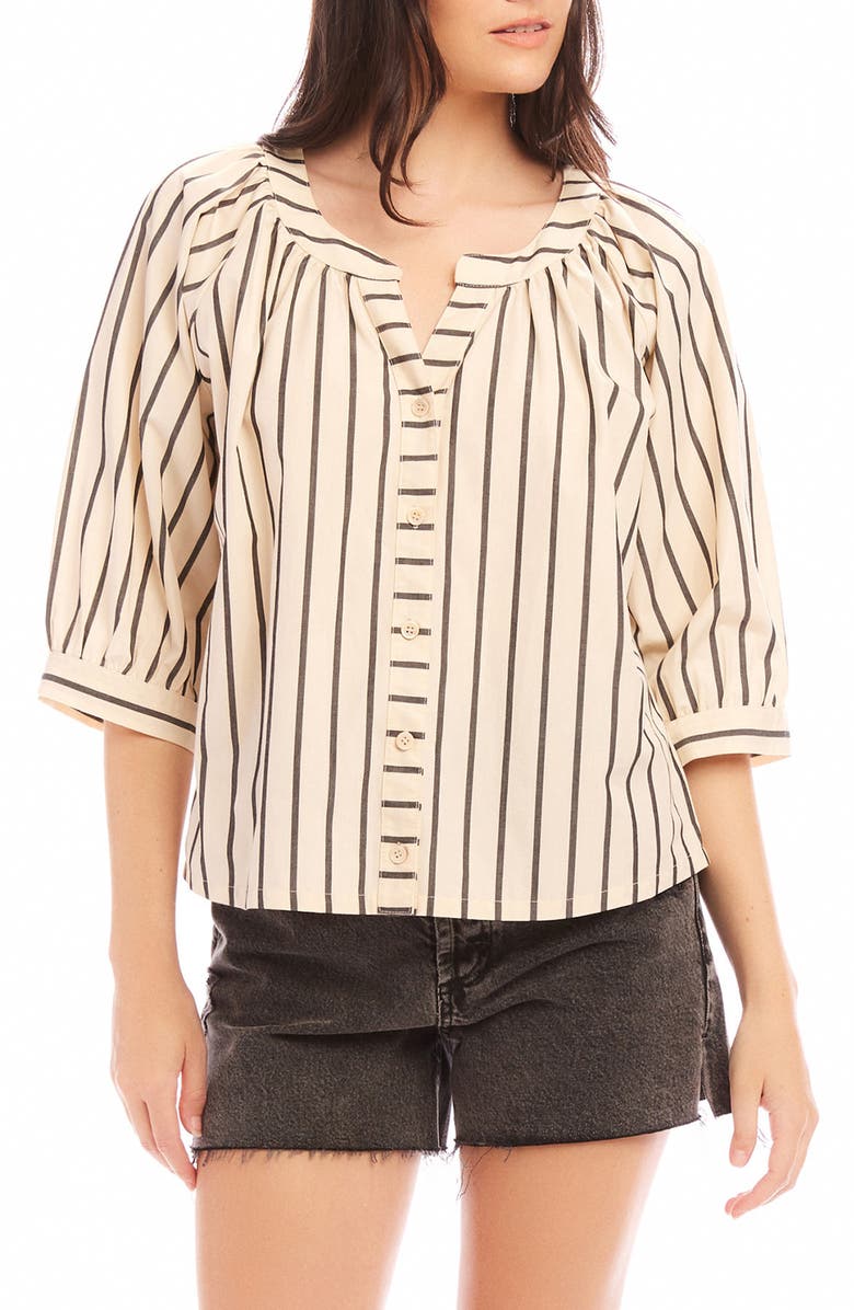FIFTEEN TWENTY Rilyn Stripe Shirt, Main, color, Ivory Stripe