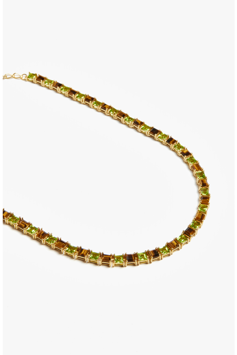 Tiger Eye and Poison Dart Tennis Necklace, Alternate, color, Tiger Eye Gold