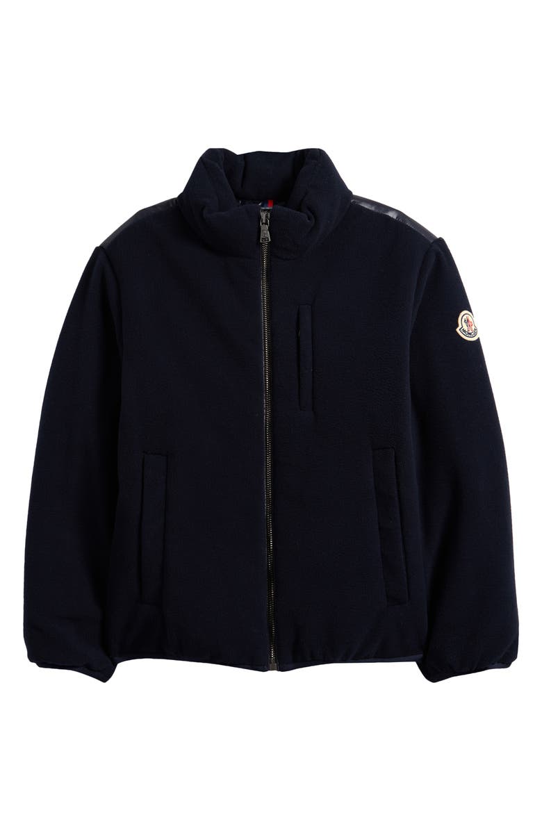 Moncler Kids' Bacui Mixed Media Down Jacket, Main, color, Blue Navy