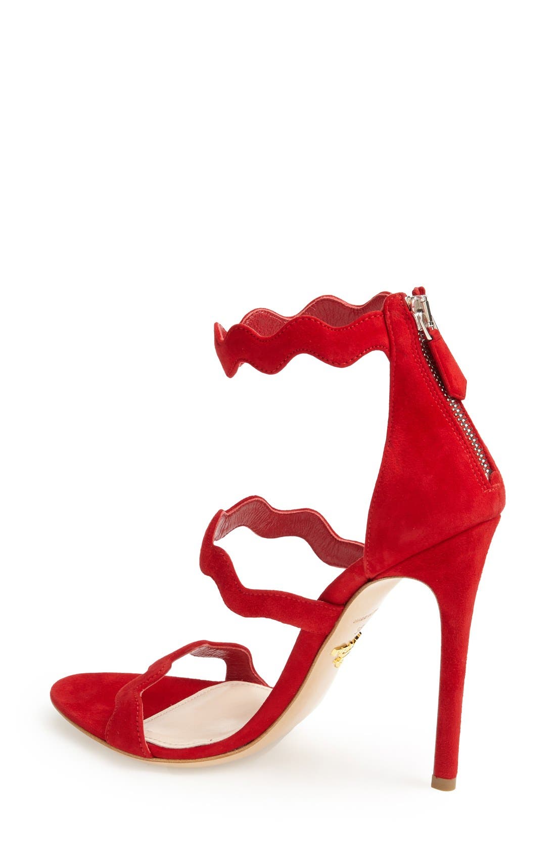 Prada Suede Ankle Strap Sandal, Alternate, color, 