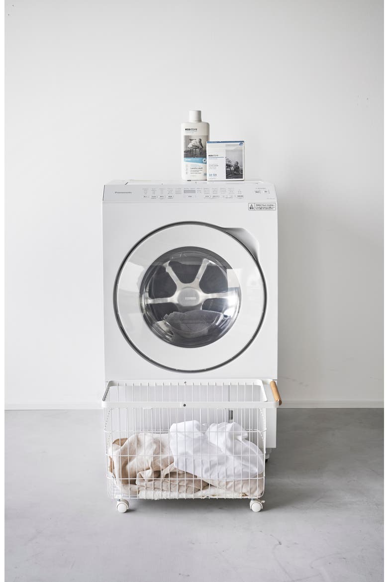 Rolling Laundry Basket, Alternate, color, WHITE