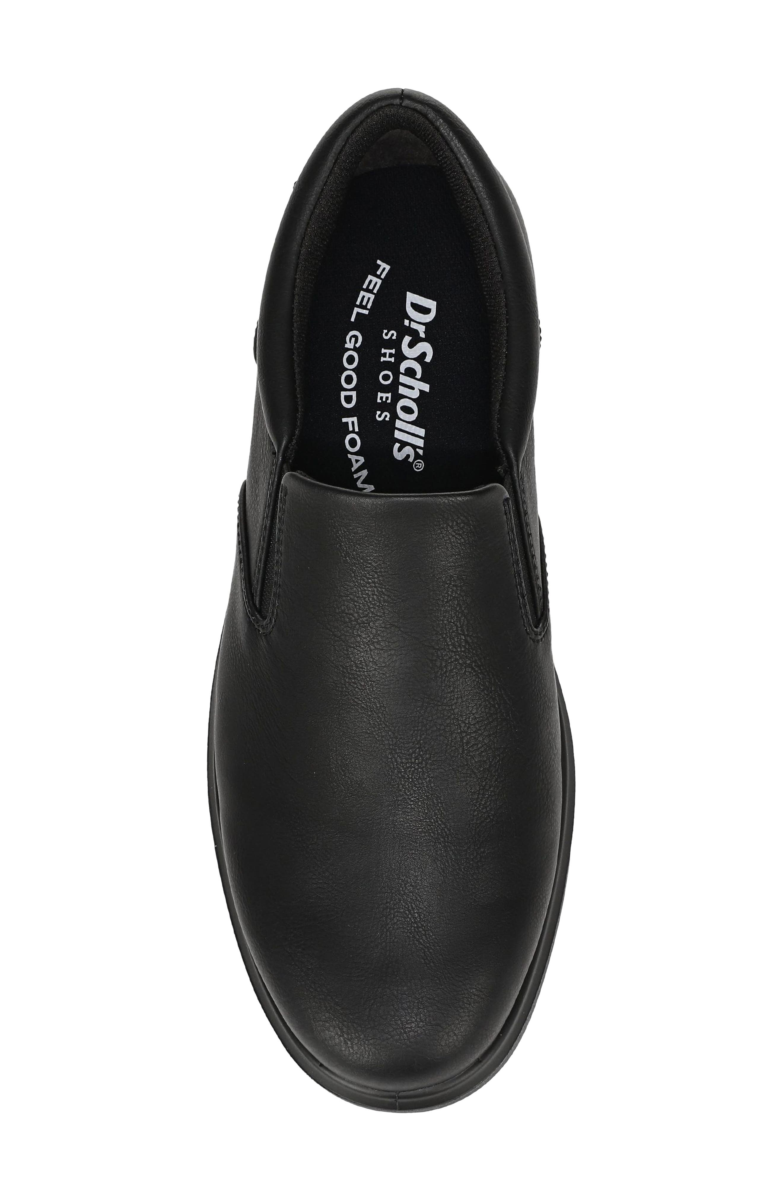 City Cloud Faux Leather Slip On Sneaker, Alternate, color, BLACK/ BLACK FAUX LEATHER