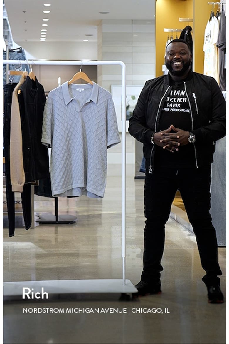 Diamond Stitch Johnny Collar Polo Sweater video