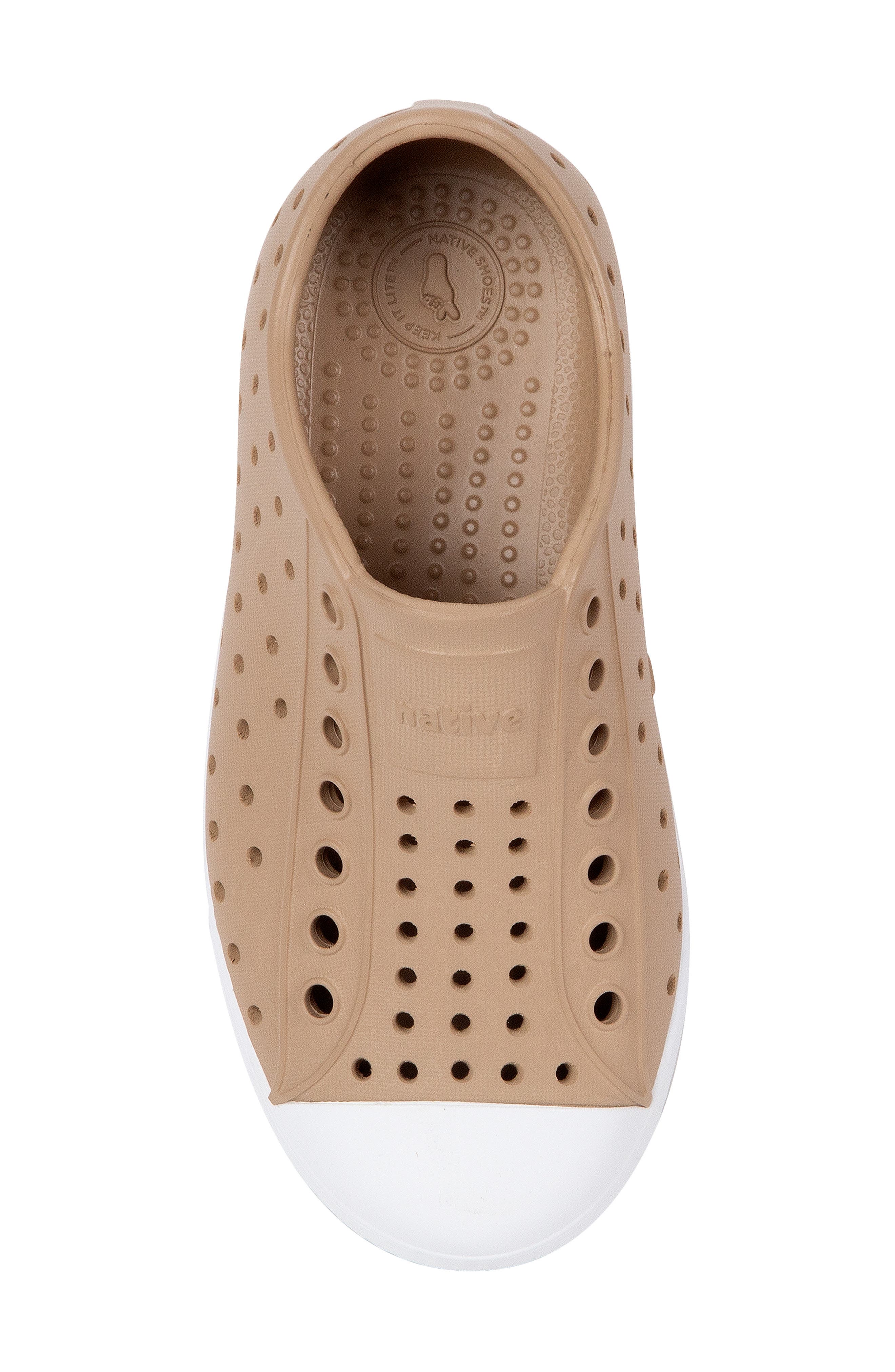 Native Shoes Kids' Jefferson Water Friendly Slip-On Sneaker, Alternate, color, Flax Tan/ Shell White