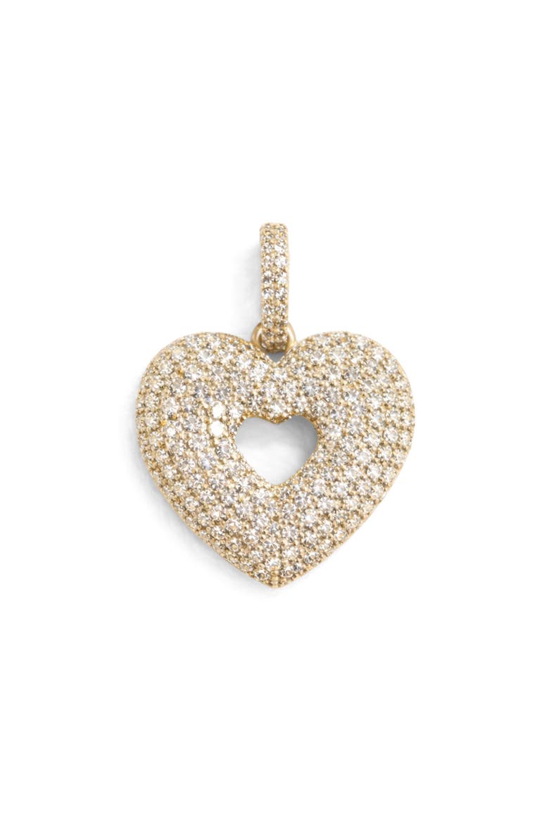 Moissanite Heart Pendant, Main, color, GOLD PLATED