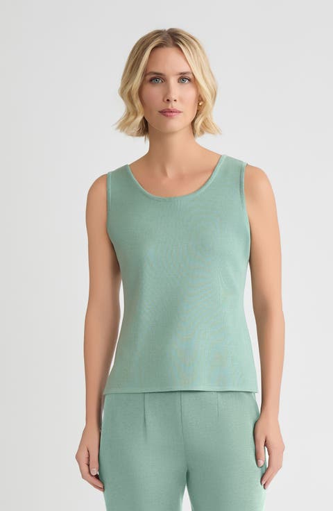 Double Scoop Neck Mylana Knit Tank