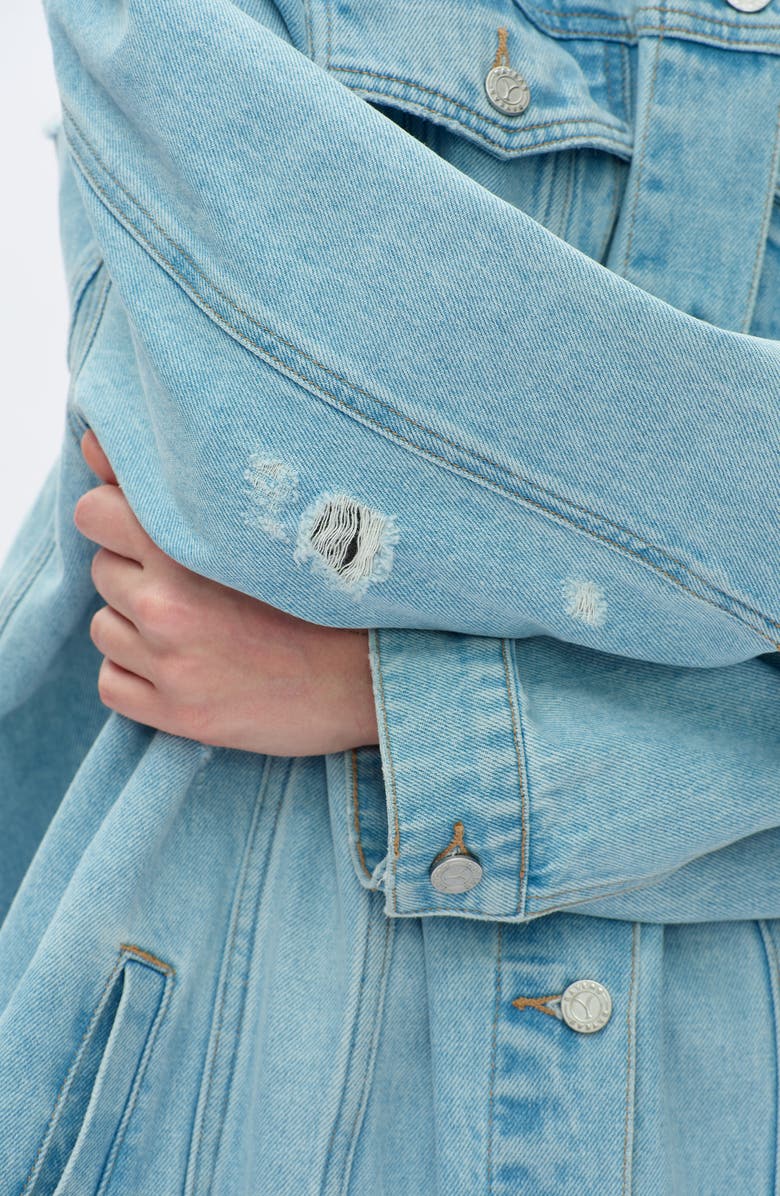 Bayeas Loose Denim Jacket, Alternate, color, Light Blue