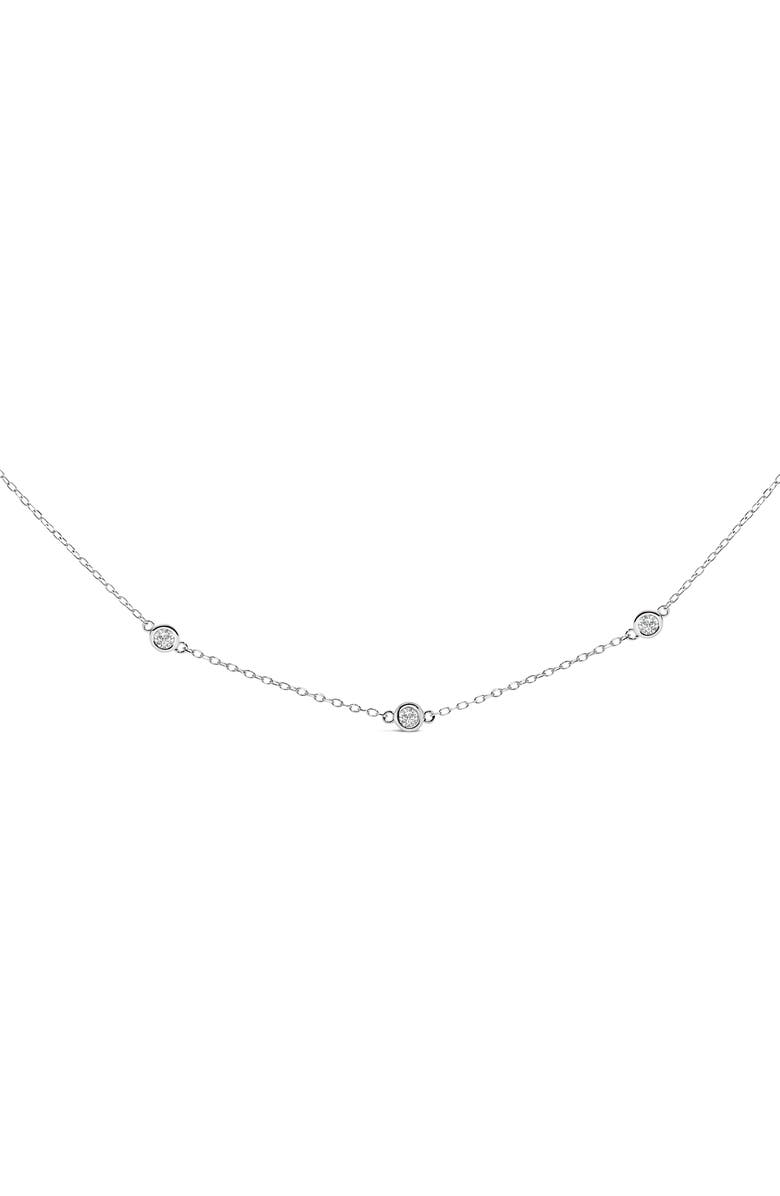 Haus of Brilliance 14K White Gold 1/2 Cttw Bezel Set Diamond Station Necklace, Main, color, White Gold