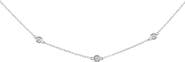 Haus of Brilliance 14K White Gold 1/2 Cttw Bezel Set Diamond Station Necklace