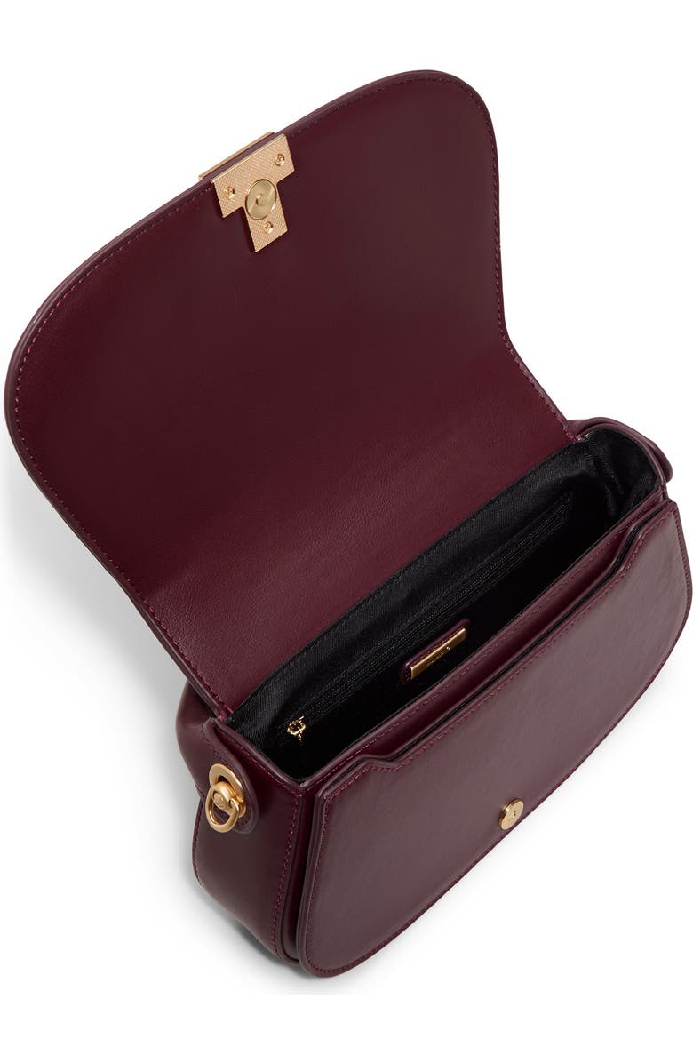 ALDO Willamae Faux Leather Top Handle Bag, Alternate, color, Dark Plum