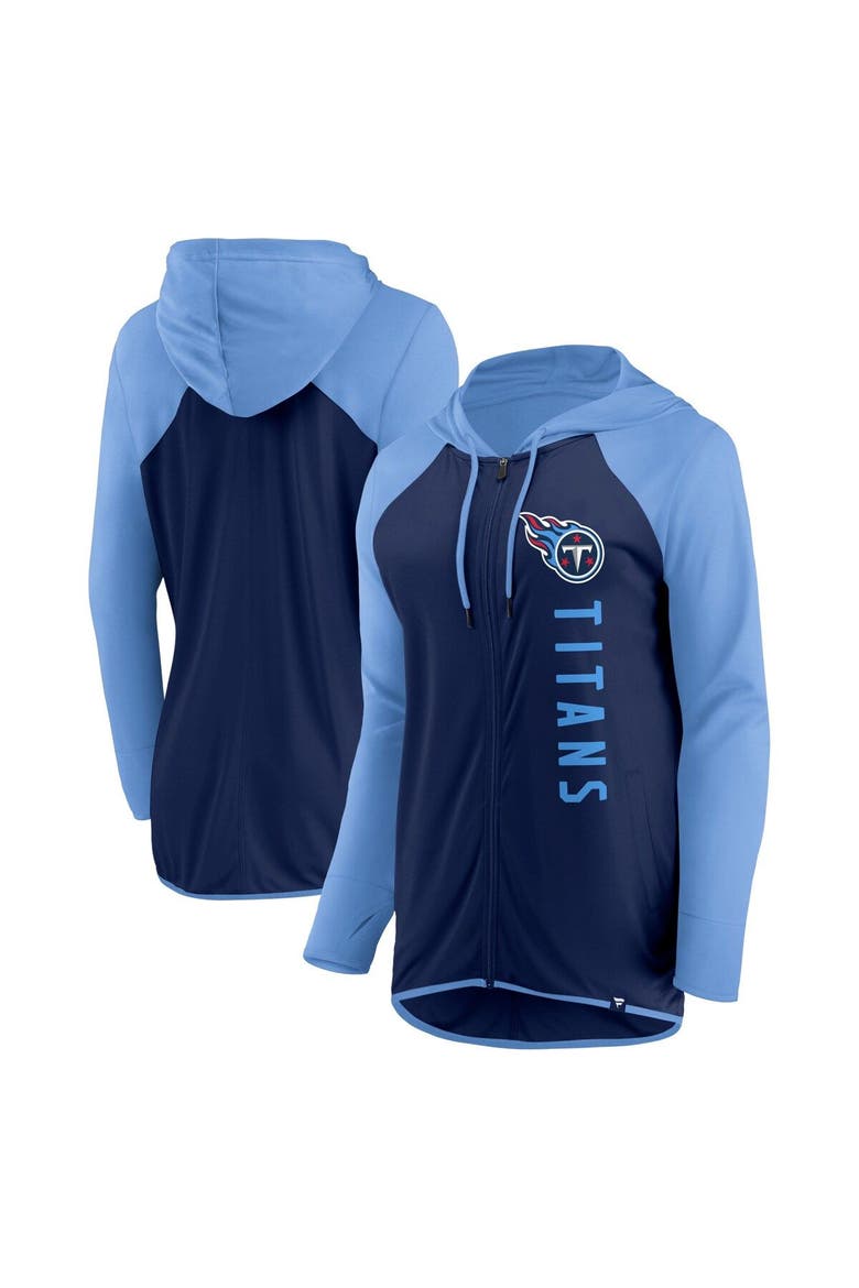 Women's Fanatics Branded Navy/Light Blue Tennessee Titans Forever Fan Full-Zip Hoodie, Main, color, Navy