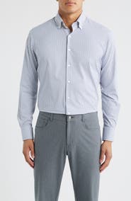 Peter Millar Hanford Check Performance Twill Button-Down Shirt