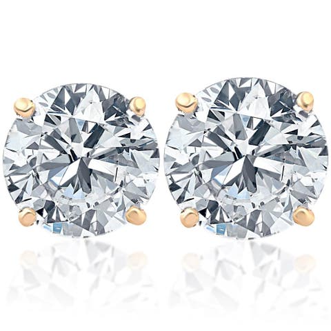 1 1/2ct Lab Grown Diamond Studs 14k Gold Earrings