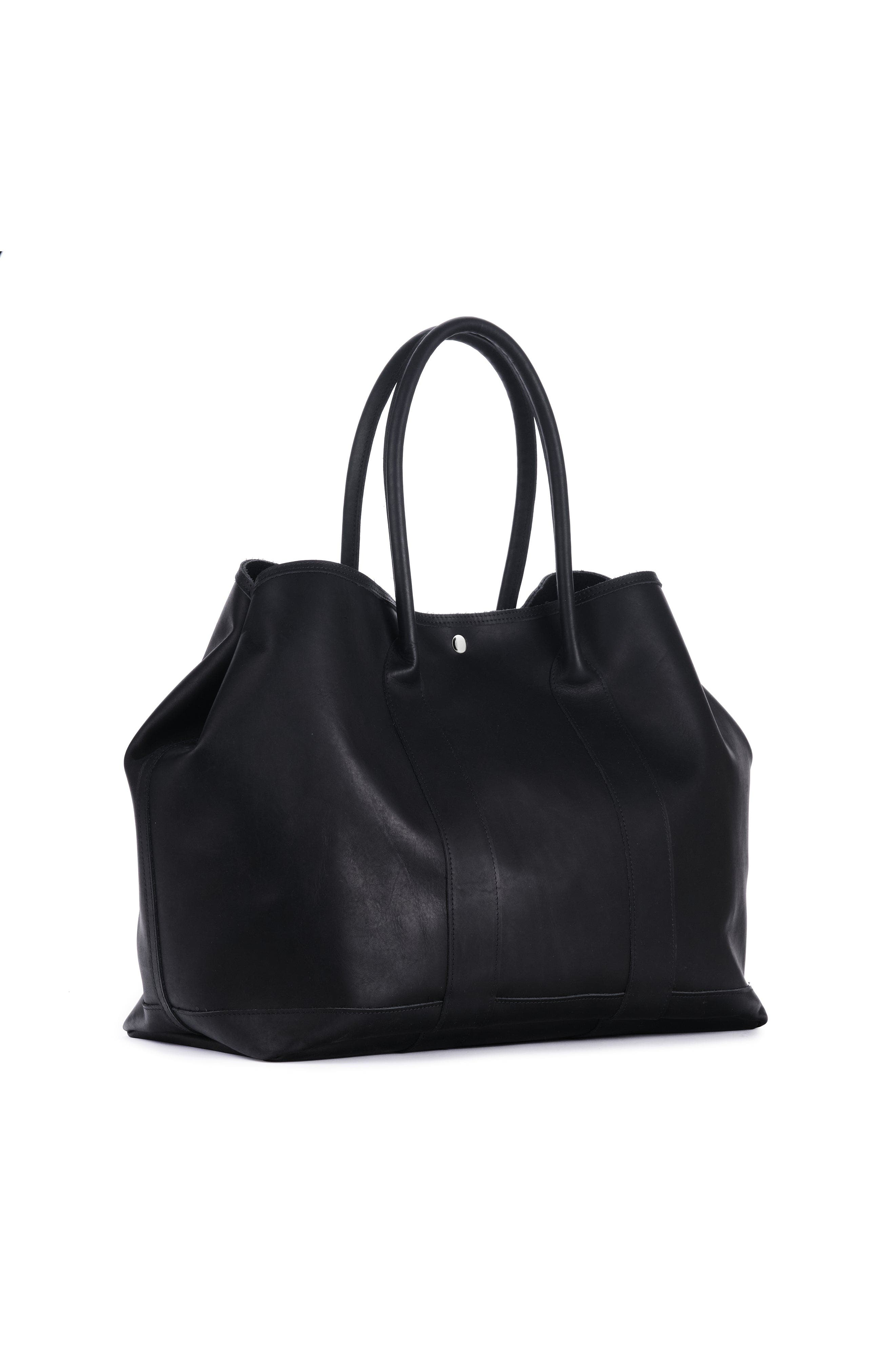 Ezra Arthur Audrey American Steer Leather XL Tote Bag, Alternate, color, Black
