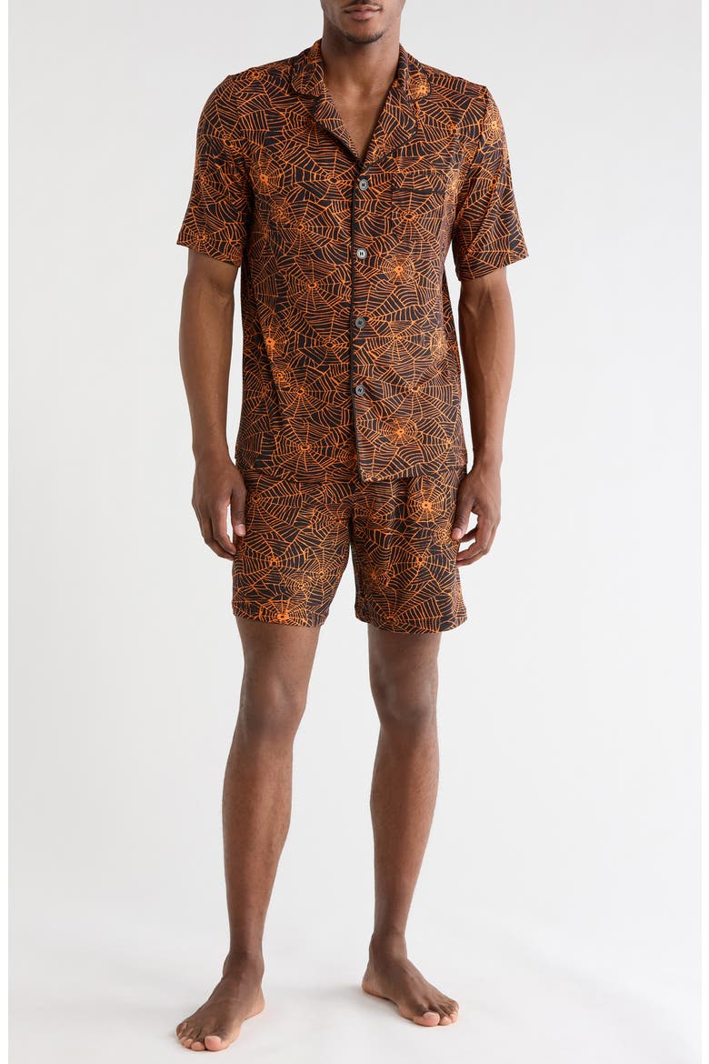 Enzo's Dixie Short Pajamas, Main, color, SPIDERWEB PRINT