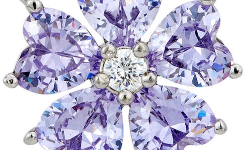 Savvy Cie Jewels Cubic Zirconia Heart Flower Pendant Necklace