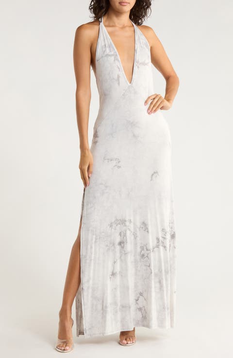 Plunging V-Neck Maxi Dress