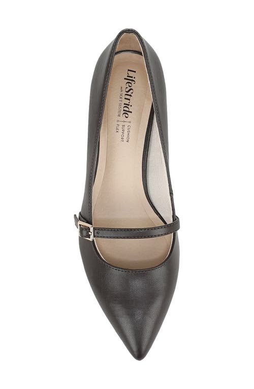 Lifestride Madelyn Mary Jane Pointed Toe Kitten Heel Pump In Brown