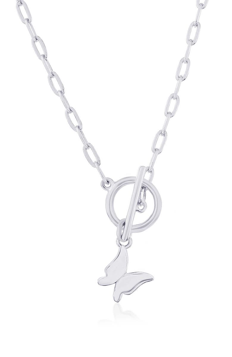 SIMONA Charm Necklace, Main, color, Silver Butterfly