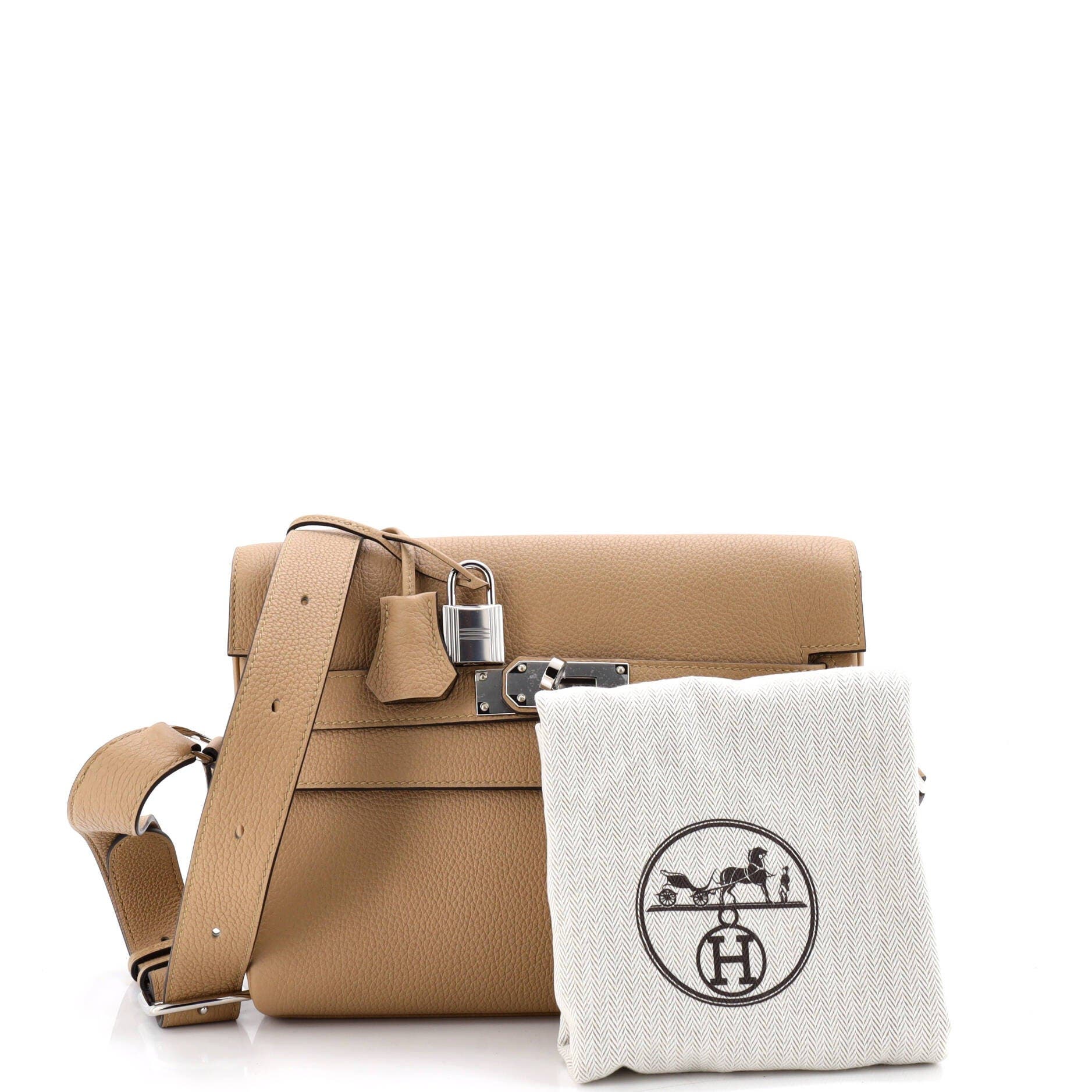 Pre-Owned Hermes Kelly Messenger Bag Togo PM, Alternate, color, Poussiere