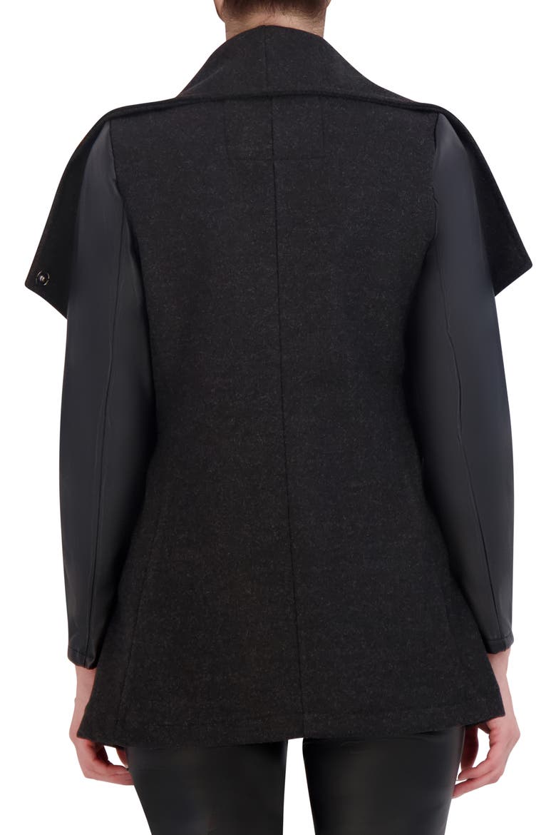 Faux Wool Drape Jacket, Alternate, color, DARK CHARCOAL