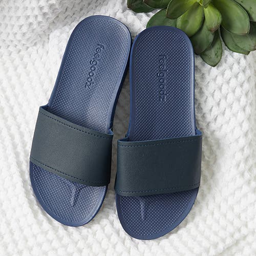 Feelgoodz Banyan Rubber Spa/shower Slide Sandals In Blue