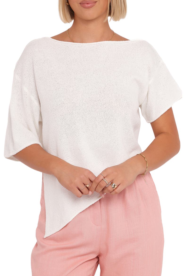 Ardena One Shoulder Bouclé Knit Top, Main, color, CREAM