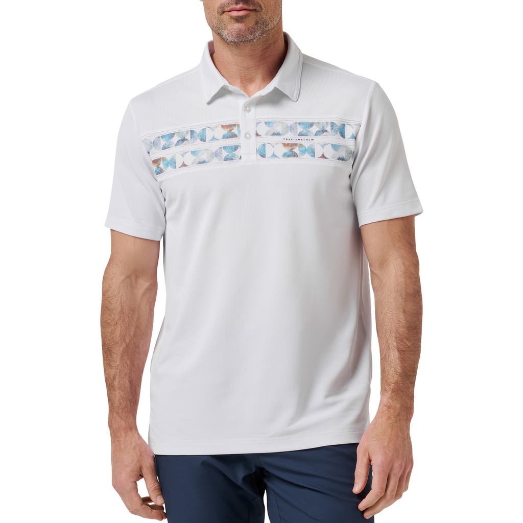 Travismathew Good Good Chest Stripe Polo In White