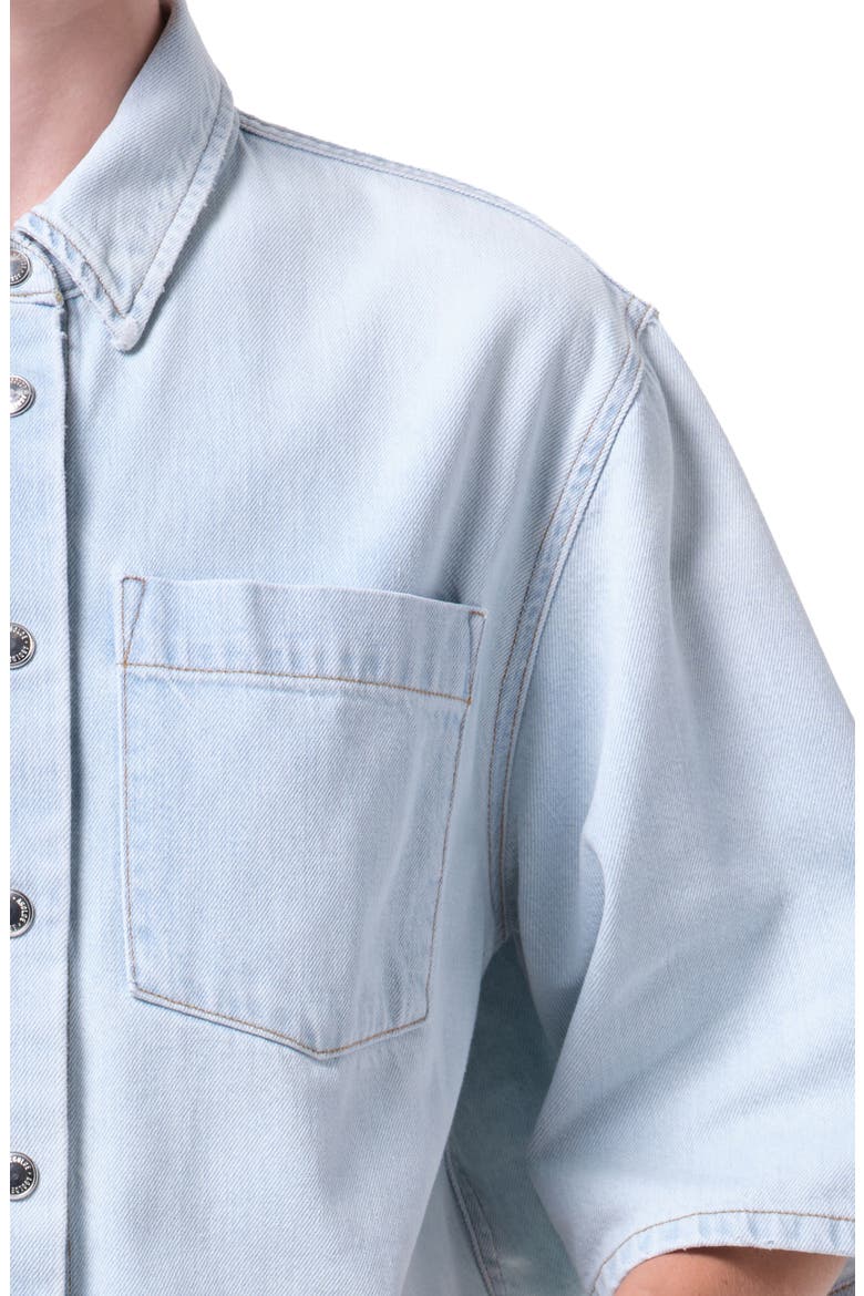 Tomine Boxy Denim Button-Up Shirt, Alternate, color, PAUSE LIGHT INDIGO