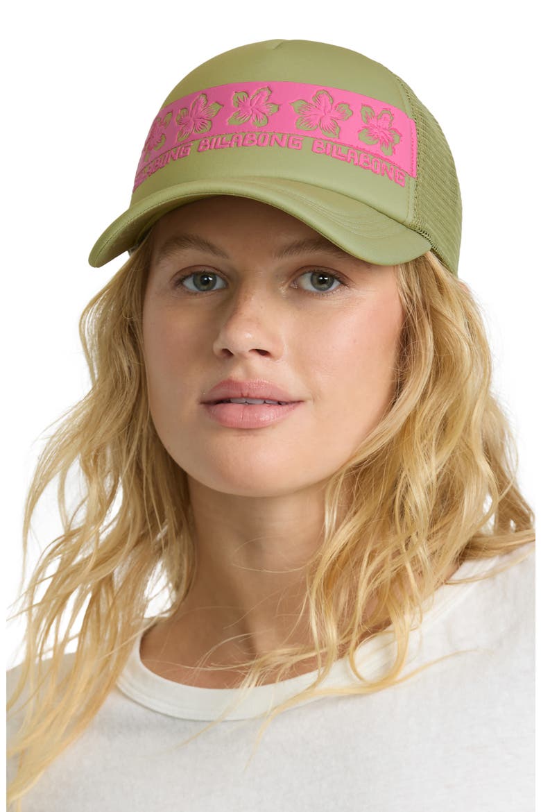 Across Waves Trucker Hat, Alternate, color, CACTUS