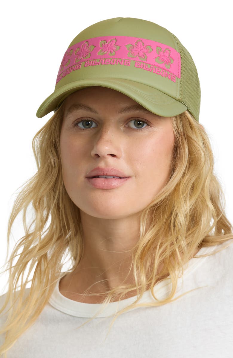 Billabong Across Waves Trucker Hat, Alternate, color, Cactus