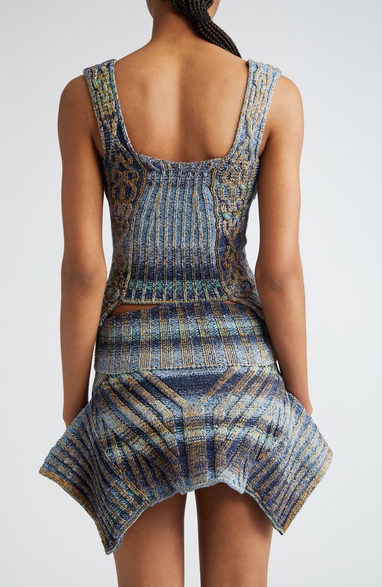 Paolina Russo Warrior Rib Cotton Blend Bodice Top, Alternate, color, 