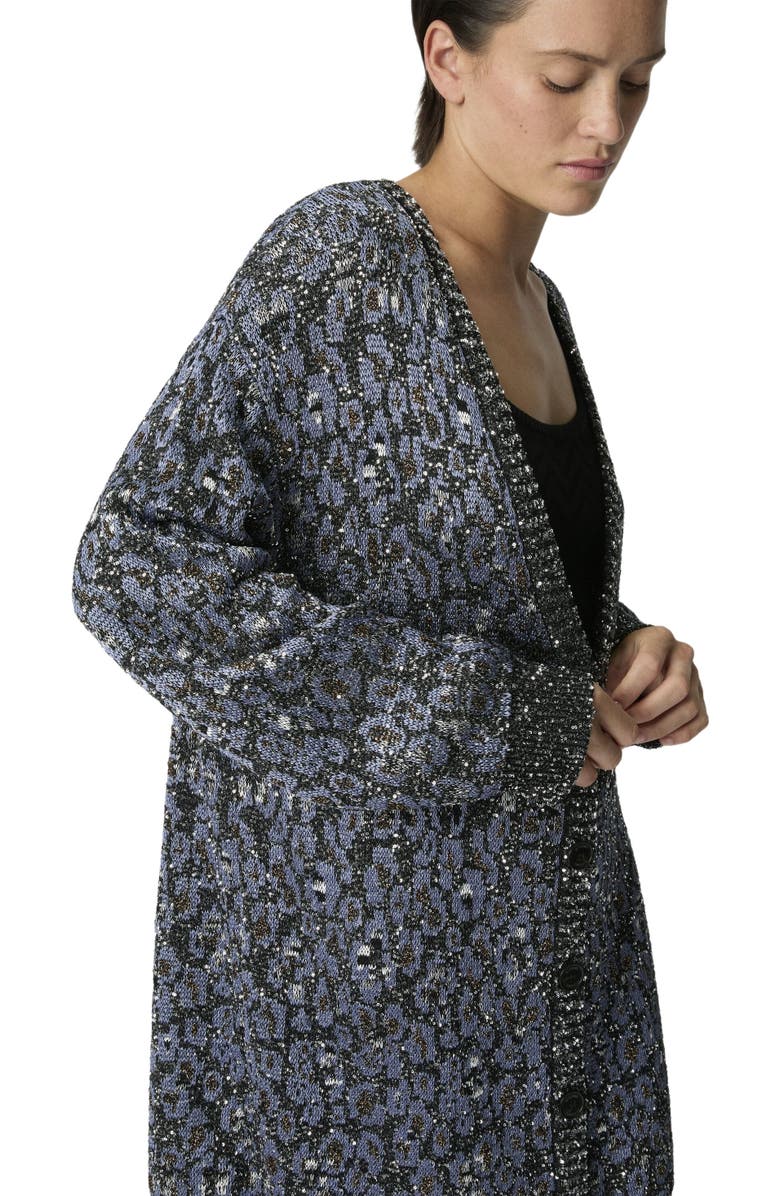 Missoni Oversized Cardigan In An Animal-print Jacquard Knit, Alternate, color, Multicoloured