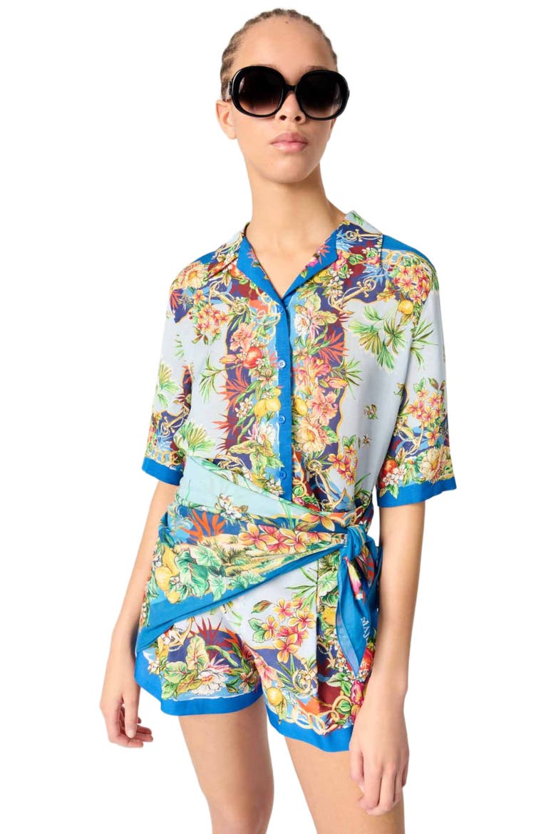 Patterned shorts, Alternate, color, Multicolor floral print